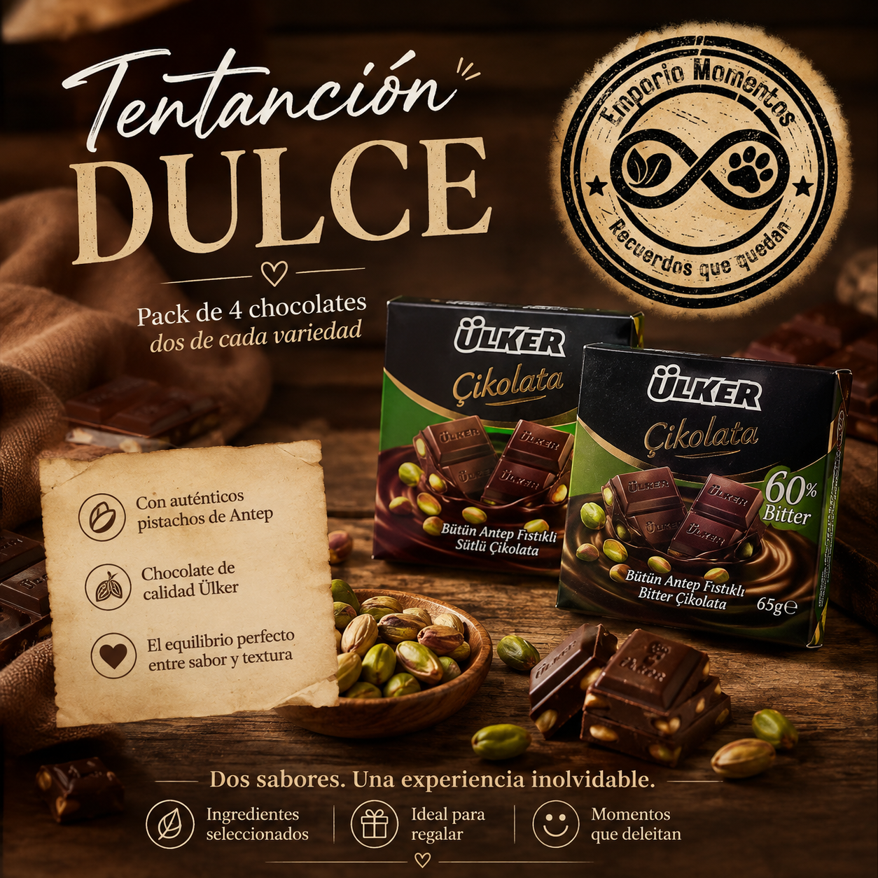 Dulce tentación (Pack 4 chocolates)